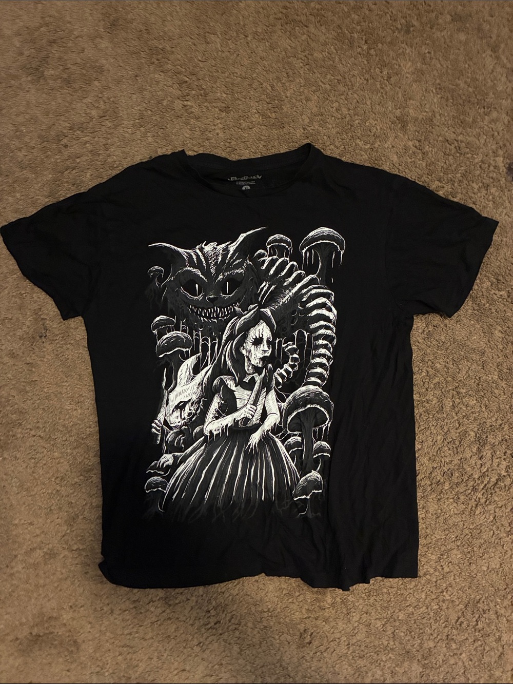Black Gothic Alice in wonderland tee vampirefreaks